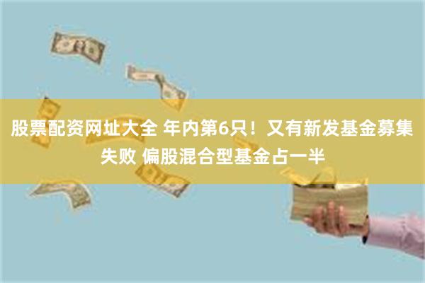 股票配资网址大全 年内第6只！又有新发基金募集失败 偏股混合型基金占一半